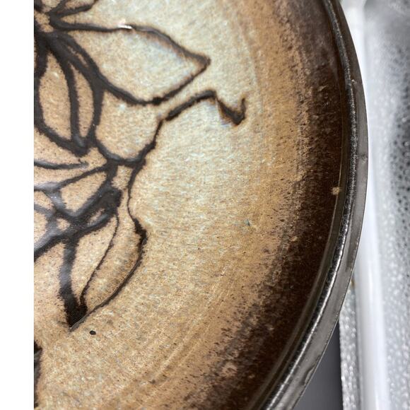 VTG Jan P Pots Studio Signed‎ Wheel-Thrown SGRAFFITO BOWL 80s Mahogony Glaze - Picture 4 of 8